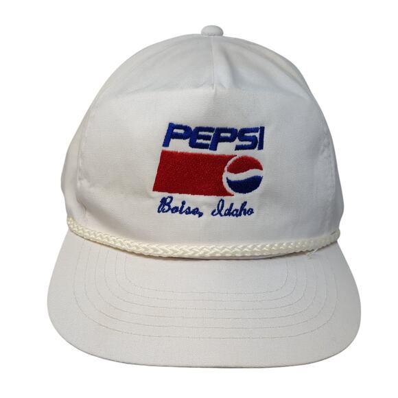 Vintage Pepsi Slideback Trucker Hat White OSFA Embroidered Logo Adjustable - Picture 1 of 9